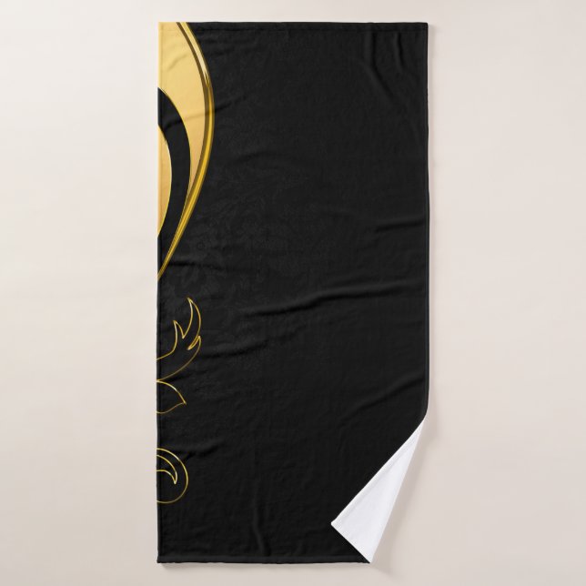 image Arrière - plan cadre or floral (Serviette de bain)