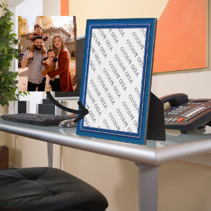 Image Cadre Bleu Ajouter Votre Plaque Photo