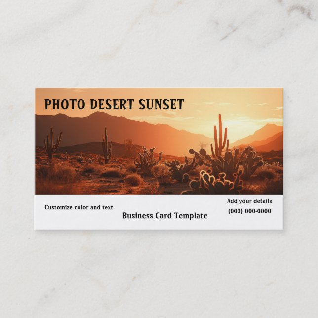 Image de carte de visite de coucher de soleil du d (Devant)