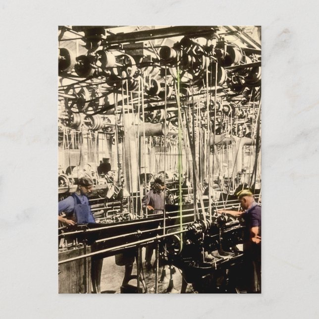 Image de carte postale de travailleurs d'usine vin (Devant)