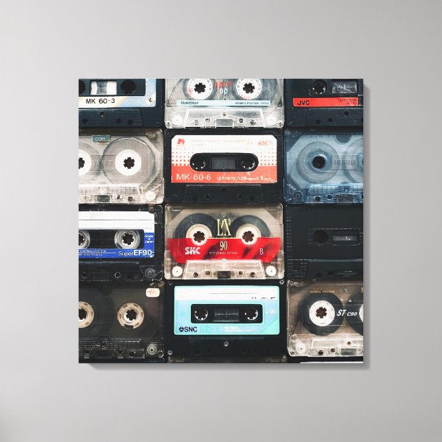 Image de cassettes rétro sur toile (Recto)