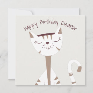 Image de chat mignon Nom Bonne carte d'anniversair
