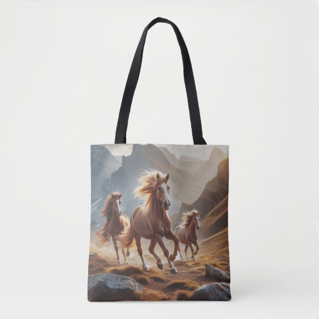 Image de chevaux sur un tote bag (Devant)