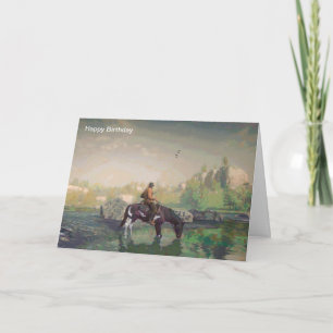 Image de Cowboy pour carte de voeux d'anniversaire