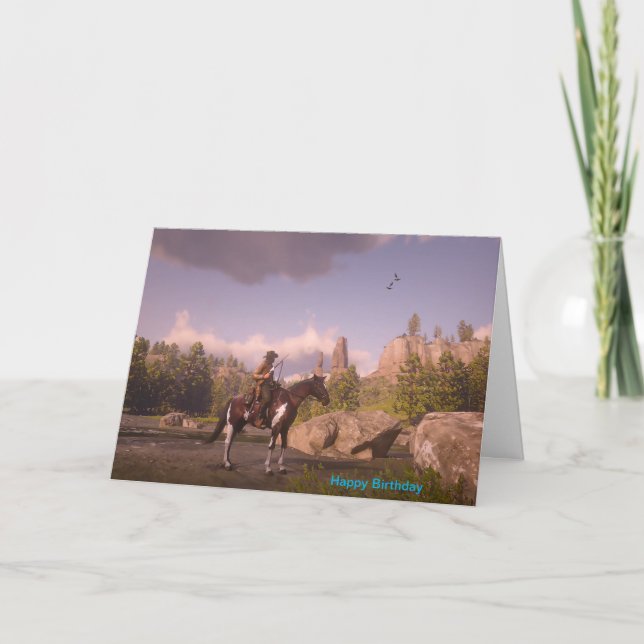 Image de Cowboy pour carte de voeux pliée (Devant)