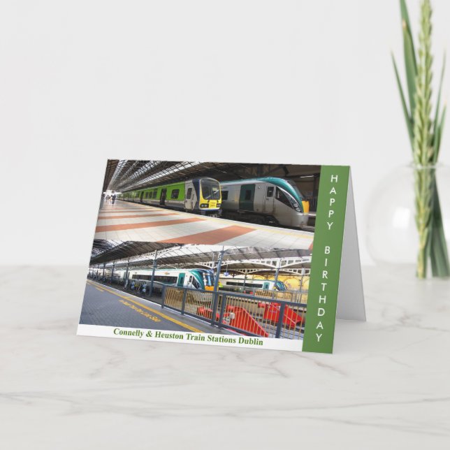 Image de la gare pour carte de voeux d'anniversair (Devant)