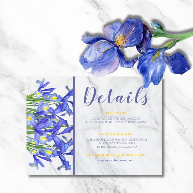 Image de mariage Iris Bleu Marbre Moderne (Créateur téléchargé)
