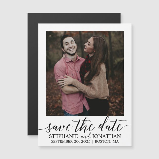 Image de script moderne Magnet Réservez la date no (Devant / Derrière)