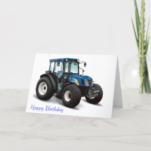 Cartes De Vœux Tracteur Bleu Zazzle Fr