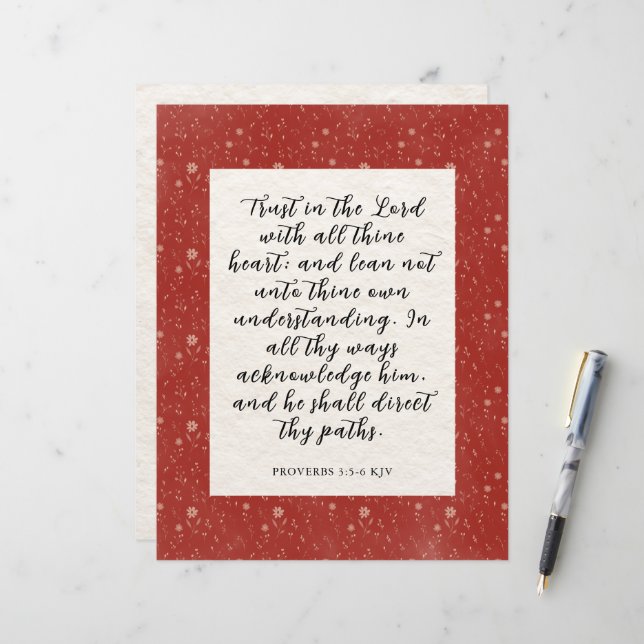 Image du verset biblique Proverbes 3:5-6 KJV  (Devant/Arrière en situation)