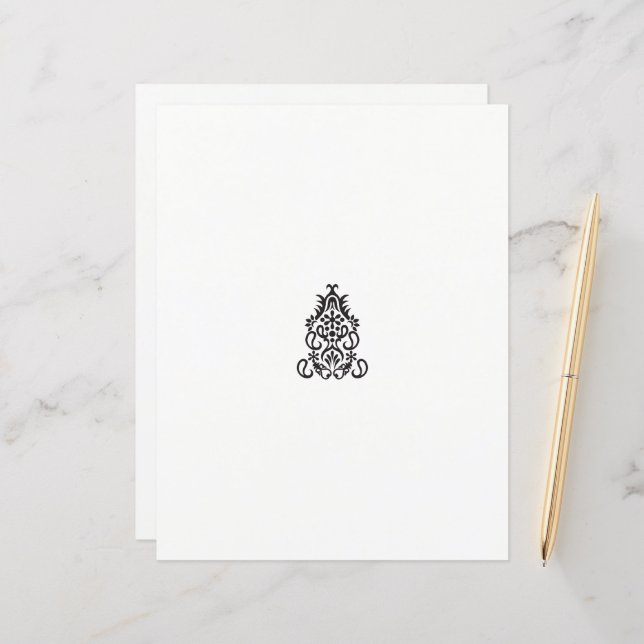 image en noir et blanc d'un design orné (Devant/Arrière en situation)