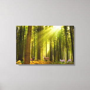 Image Forêt et cerf pour toile enveloppée Pr
