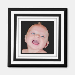 Image géométrique noire et blanche Magnet