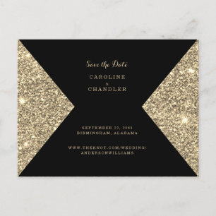 Image Pailletée Or & Faire-Part de Mariage Glamour