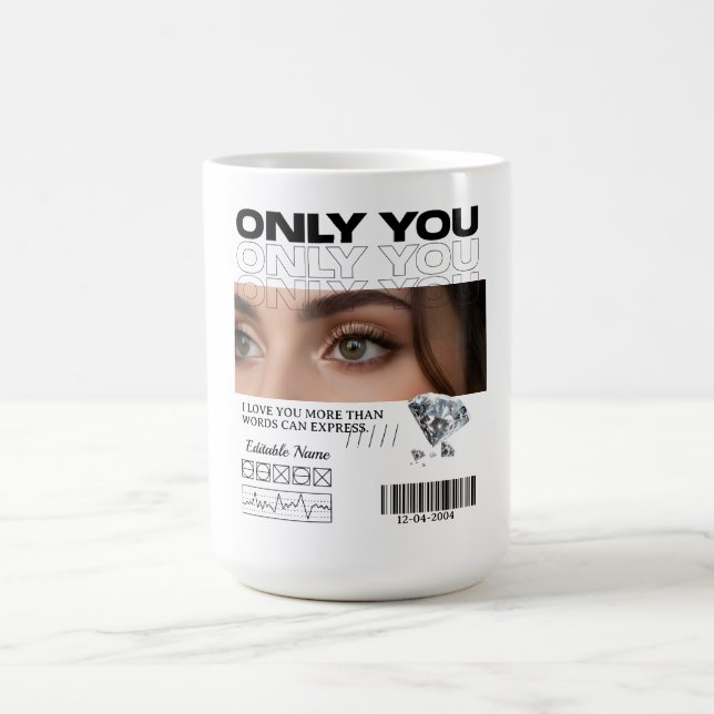 Image personnalisée, nom & Texte | Mug Personnalis (Centre)