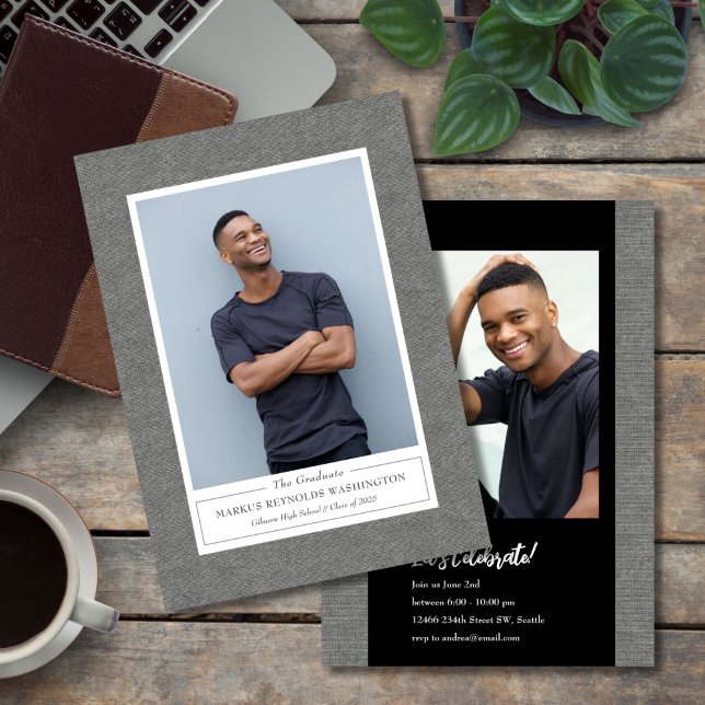 Image Tweed Photo Graduation Invitation (Créateur téléchargé)