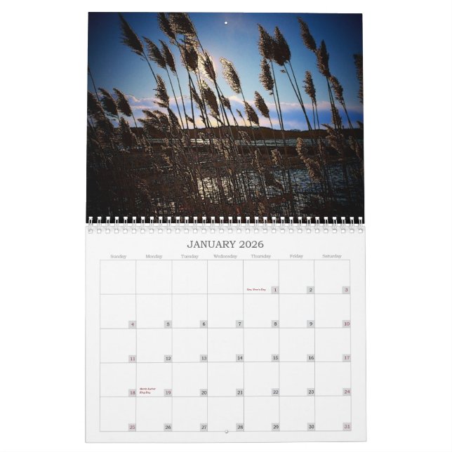 Images de calendrier de la Nouvelle Angleterre (Jan 2026)