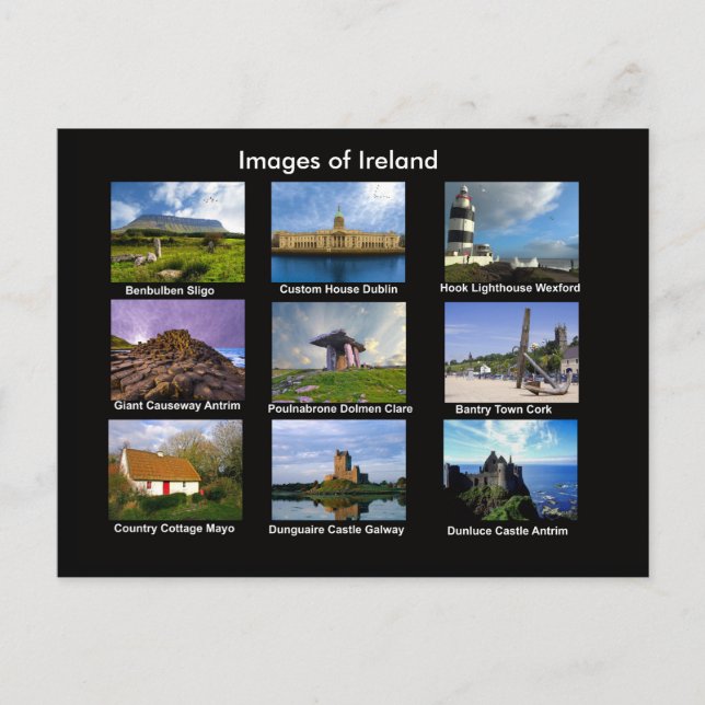 Images irlandaises pour carte postale (Devant)