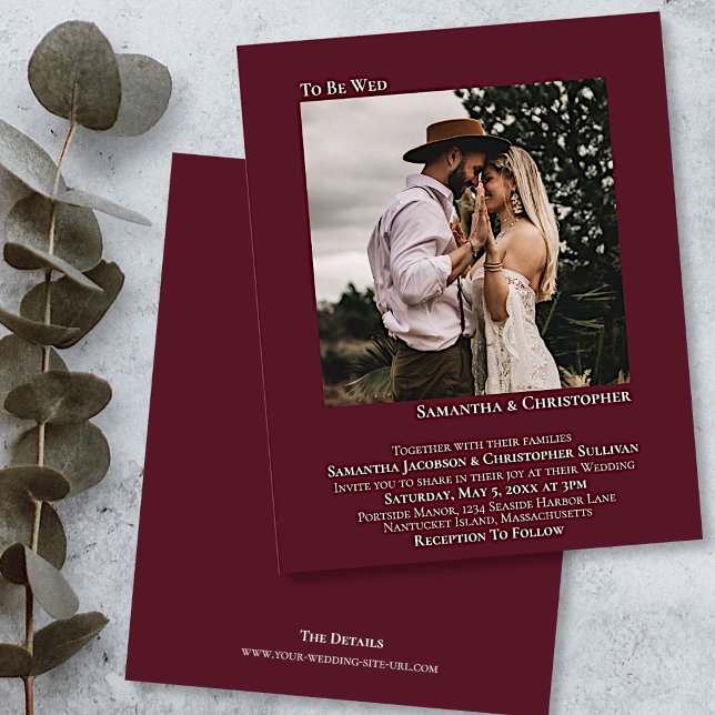 Images minimalistes Bourgogne BUDGET Invitation Ma (Créateur téléchargé)