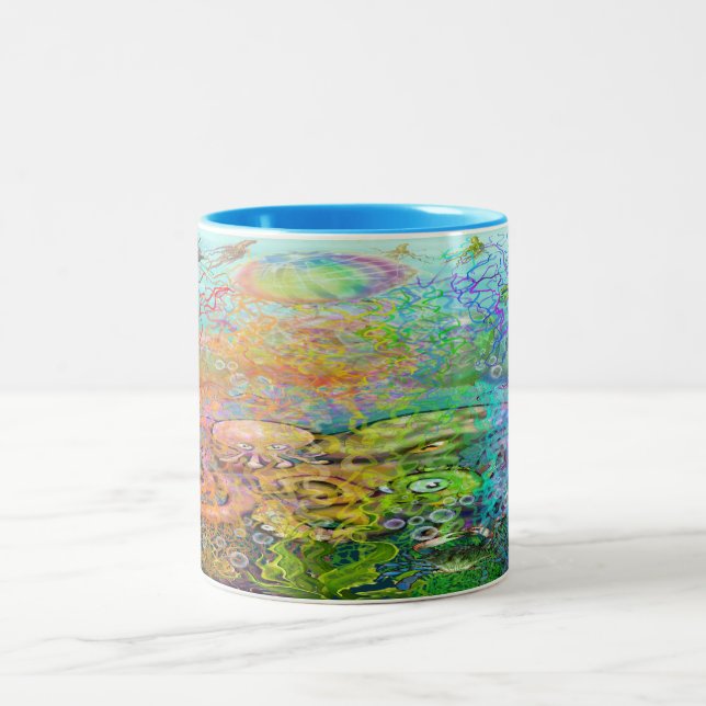 Imaginaire Aqua Mug à café à deux tons (Centre)