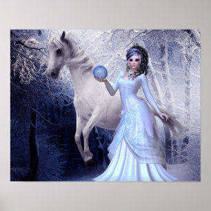 Imaginaire Art Princess Poster White Stallion Fore