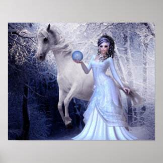 Imaginaire Art Princess Poster White Stallion Fore
