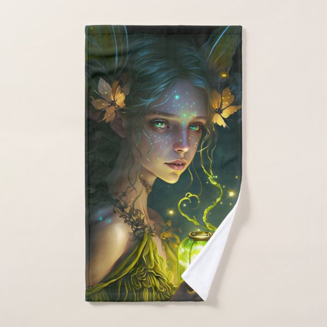 Imaginaire Belle forêt verte Fée (Serviette à main)