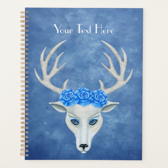 Imaginaire blanc  cerf Roses face sur blues (Devant)