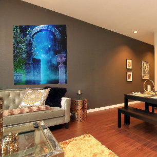 Imaginaire Bleu nuit Bleu clair toile étirée