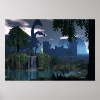 Imaginaire cascade avec Poster du Dragon