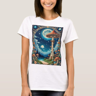 Imaginaire champignon magique Forêt Lune T-shirt