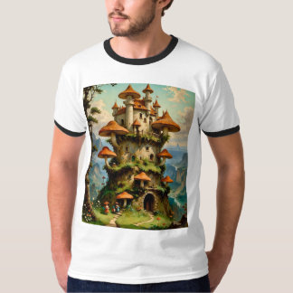 Imaginaire Château de Champignons sur T-Shirt Clif