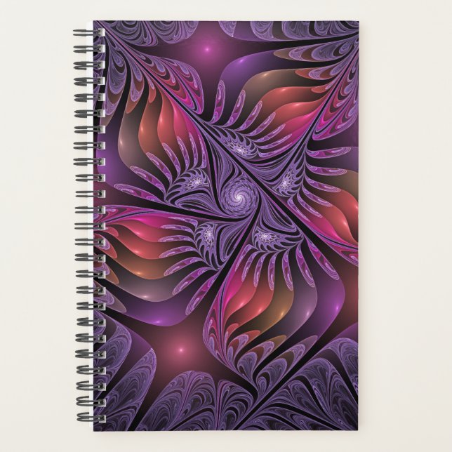Imaginaire coloré Abstrait Trippy Violet Fractal (Devant)