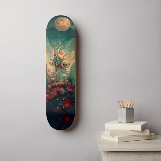 Imaginaire cosmic robot skateboard art (Art mural)