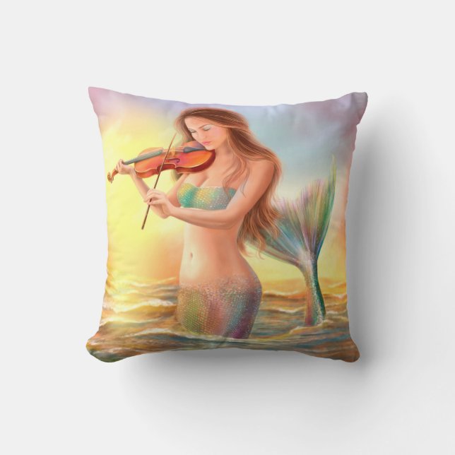 imaginaire coussin mermaid joue sur le violon au c (Recto)