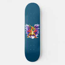 Imaginaire de dragon coloré skateboard