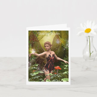 Imaginaire Fairy en rouge carte d'anniversaire