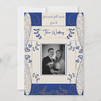 Imaginaire Fairy Faire-part de mariage en bleu et 