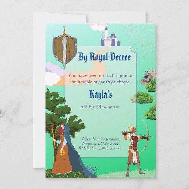 Imaginaire Fairy Tale Anniversaire Invitation (Devant)