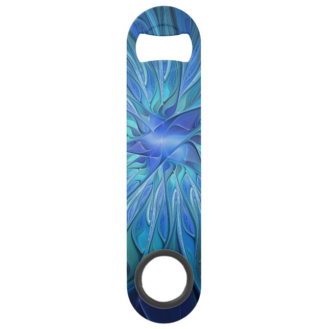 Imaginaire Fleur Bleue Motif, Art Fractal Abstrait (Devant)