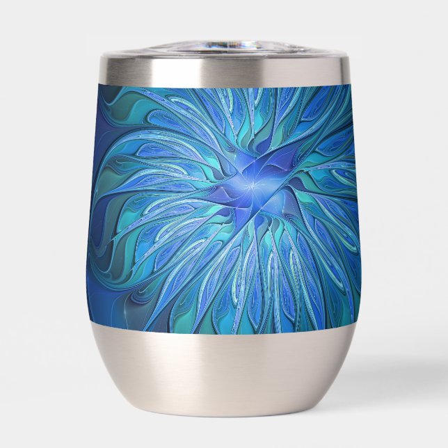 Imaginaire Fleur Bleue Motif, Art Fractal Abstrait (Avant)
