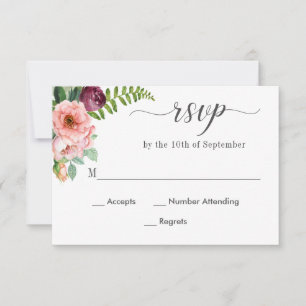 Imaginaire Floral Aquarelle Mariage RSVP