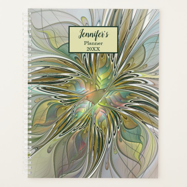 Imaginaire floral Fleur fractale moderne W. Gold N (Devant)
