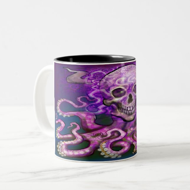 Imaginaire foncé Art café bicolore Mug (Devant gauche)
