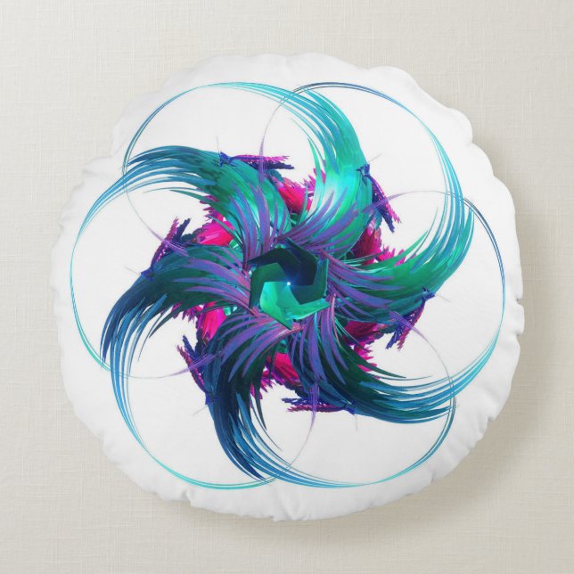 Imaginaire fractal torse Coussin rond (Devant)
