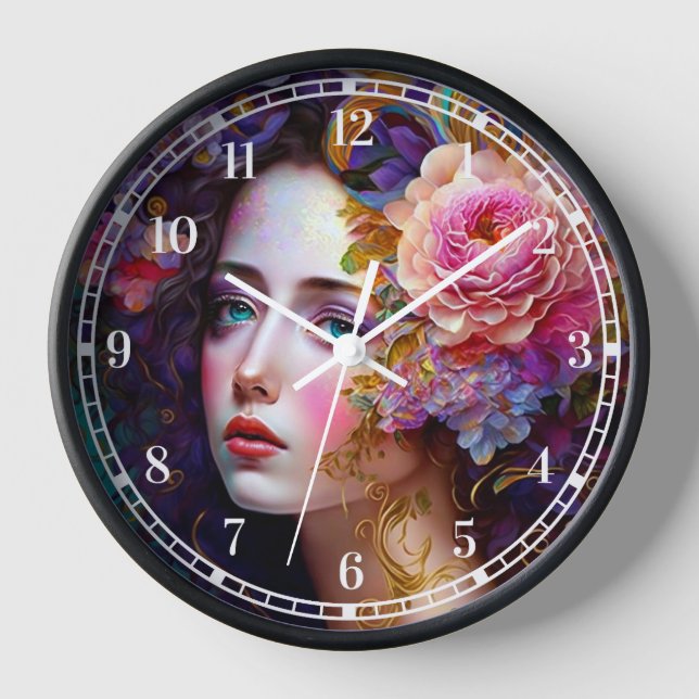 Imaginaire Glam Femme Pop Art Horloge (Recto)