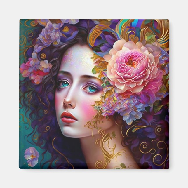 Imaginaire Glam Femme Pop Art Magnet (Devant)