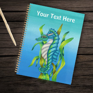 Imaginaire Hippocampe avec Cornes Dragon en Bleu d