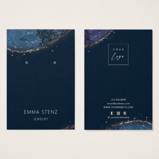 Imaginaire Lux Bleu Or Porte Cartes d'Affichage (Devant & derrière)