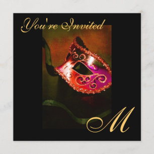 Imaginaire Masquerade Masque Monogramme Invitation